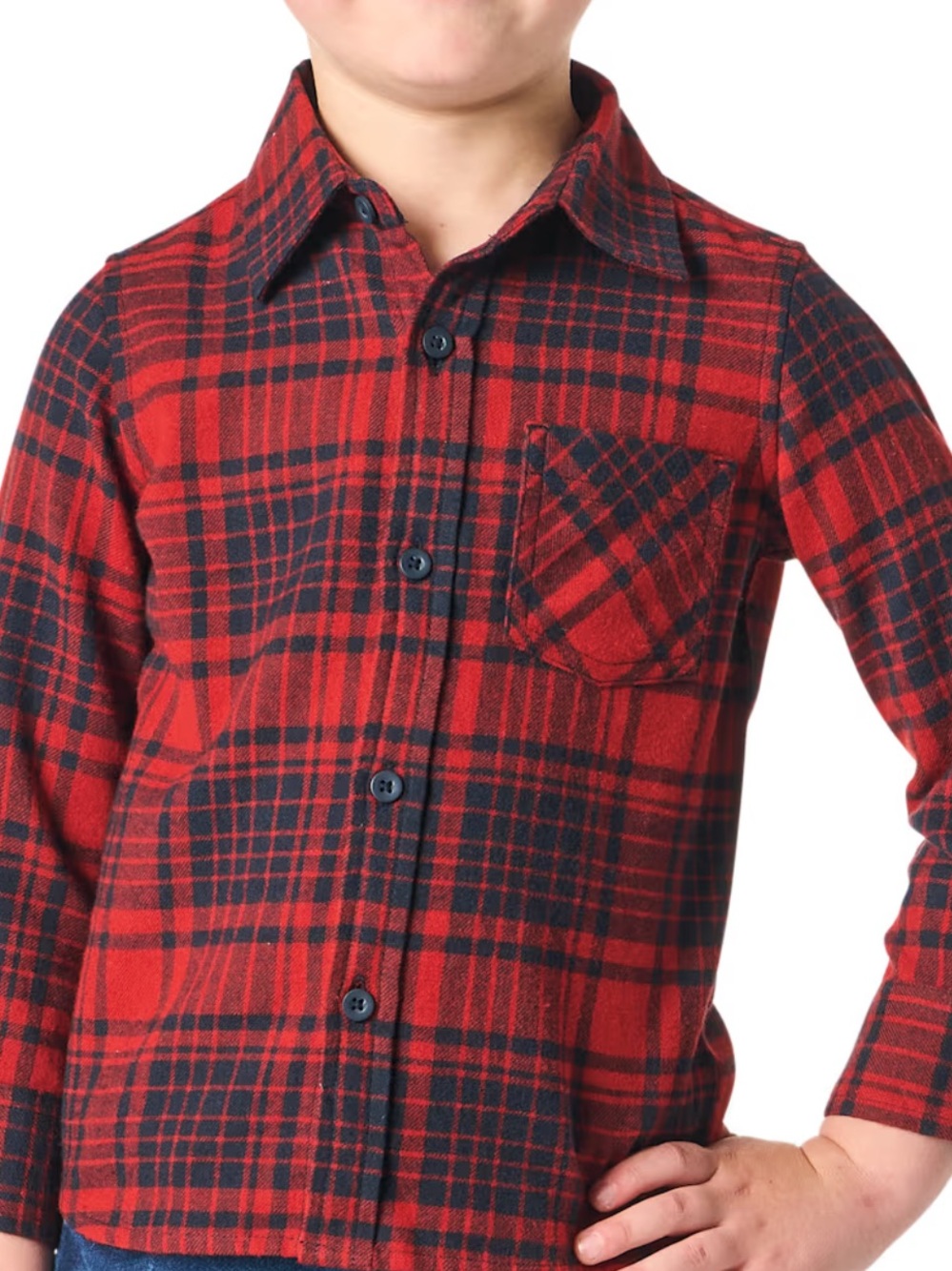 Bass Pro Shops Red and Black Plaid Button-Down Shirt